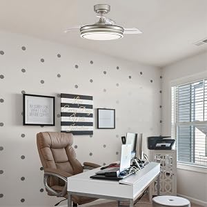Plafonnier avec ventilateur nickel