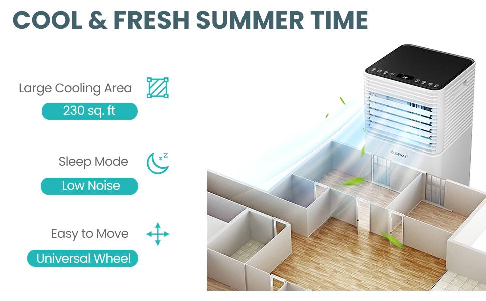 Refroidisseur d'air 3-en-1 8000 BTU avec déshumidificateur