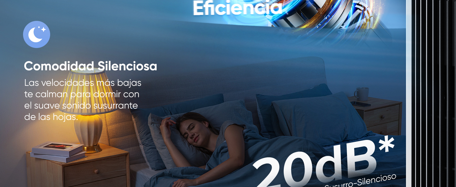 L'intérieur de la chambre, faiblement éclairé, présente un matelas avec des détails lumineux bleus, soulignant les caractéristiques de confort nocturne.