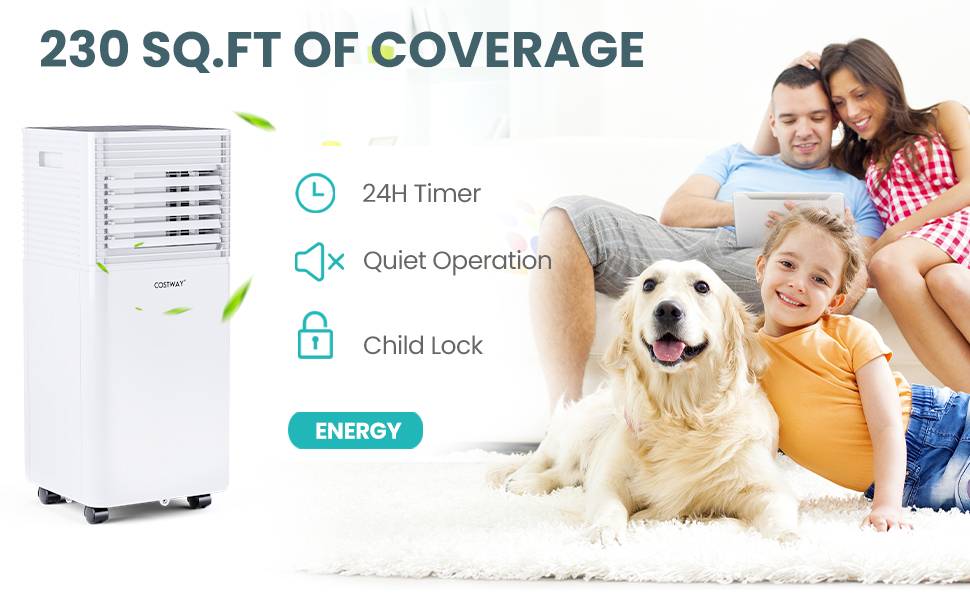 Refroidisseur d'air 3-en-1 8000 BTU avec déshumidificateur