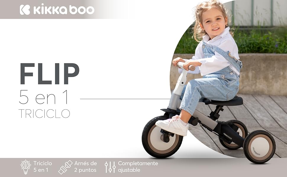 Tricycle bébé évolutif KikkaBoo 5 en 1 Flip