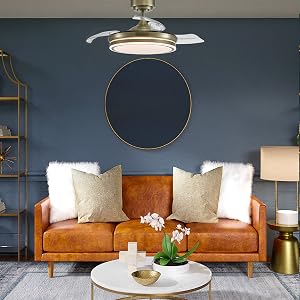 Petit ventilateur de plafond en cuir avec pales repliables