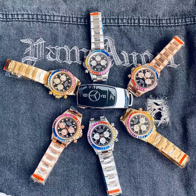 Rolex Cosmograph Daytona in Steel with Rainbow Diamond Mechanical