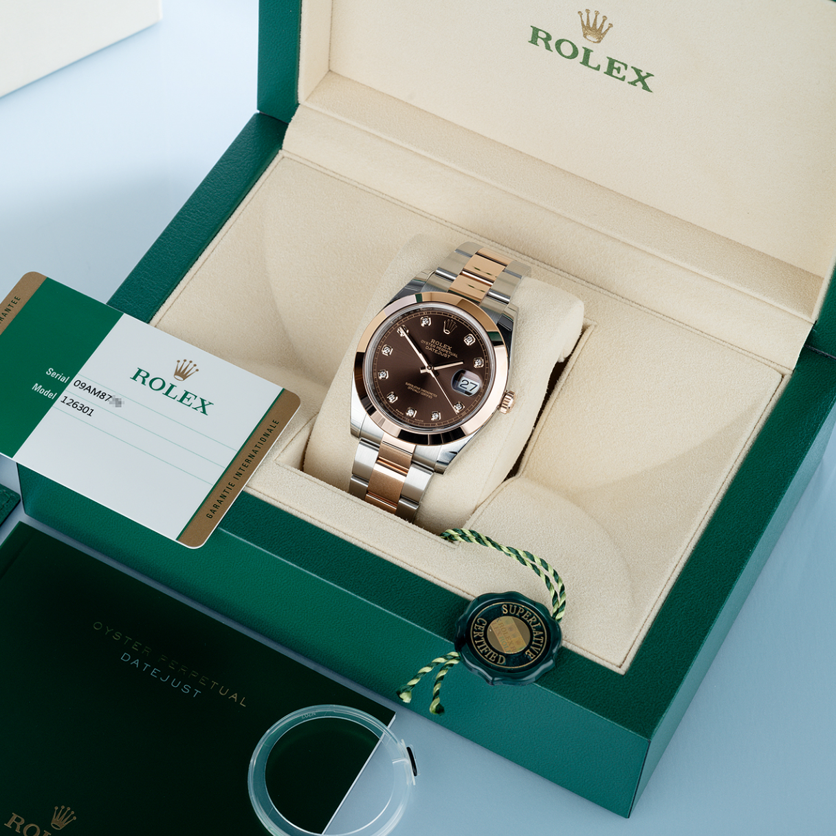 Datejust 41 "Diamond Dial" "Everose Gold & Steel" Complete Set