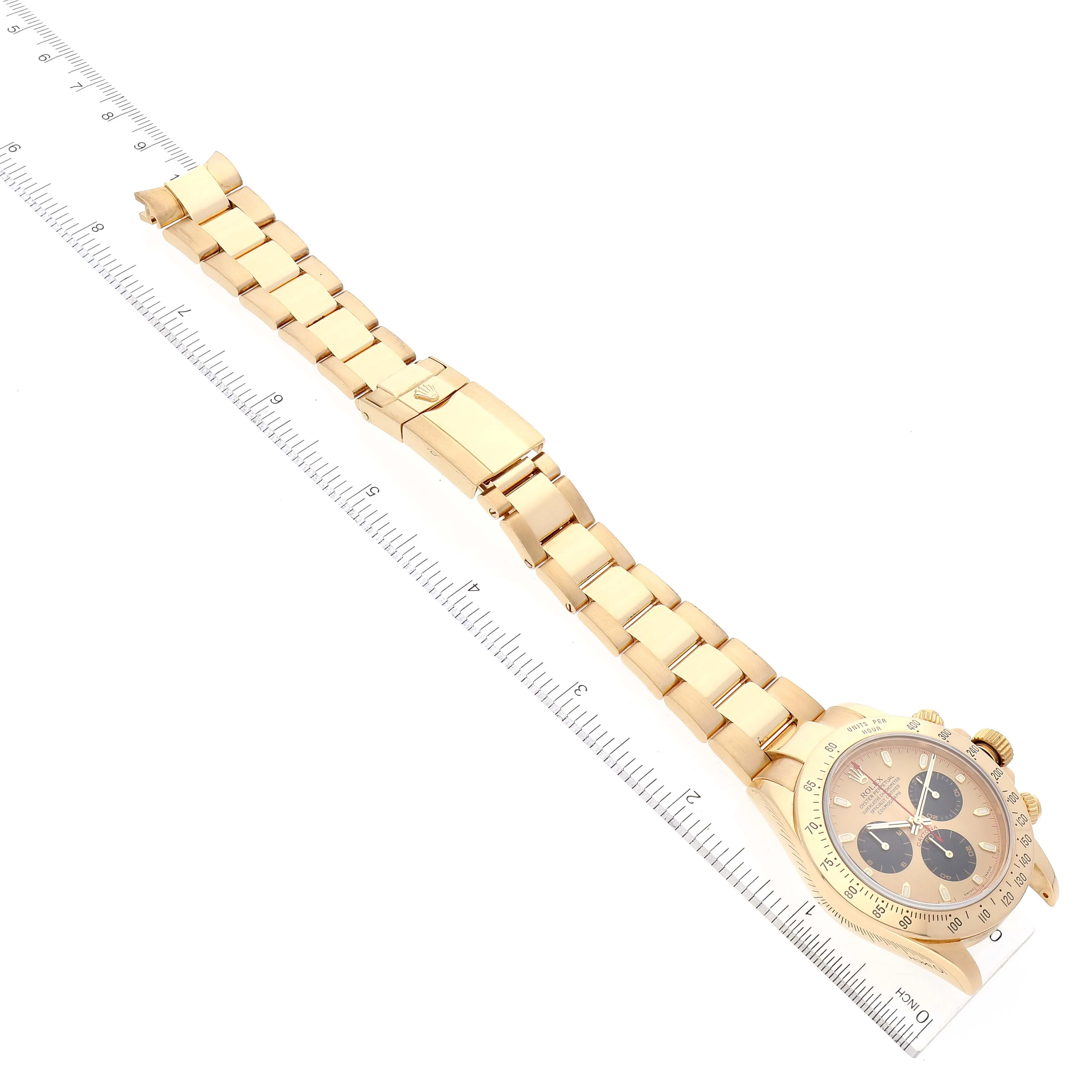 Rolex Daytona Yellow Gold Champagne Dial Mens Watch 116528 Box Papers