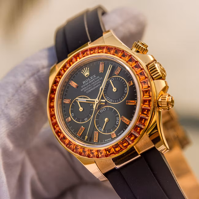 Rolex Cosmograph Daytona 116588SACO Yellow Gold with Orange Sapphires