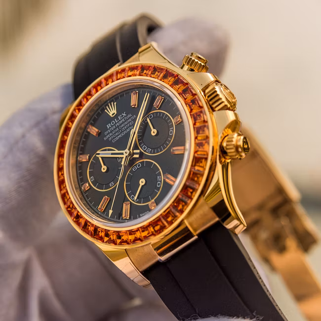 Rolex Cosmograph Daytona 116588SACO Yellow Gold with Orange Sapphires