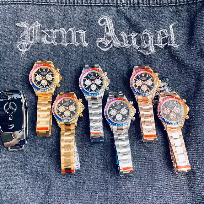 Rolex Cosmograph Daytona in Steel with Rainbow Diamond Mechanical