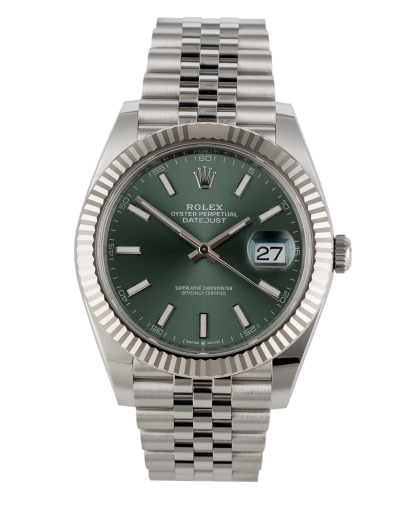 Rolex Datejust 41 Green Fluted Dial White Gold Jubilee 126334 126334-0030
