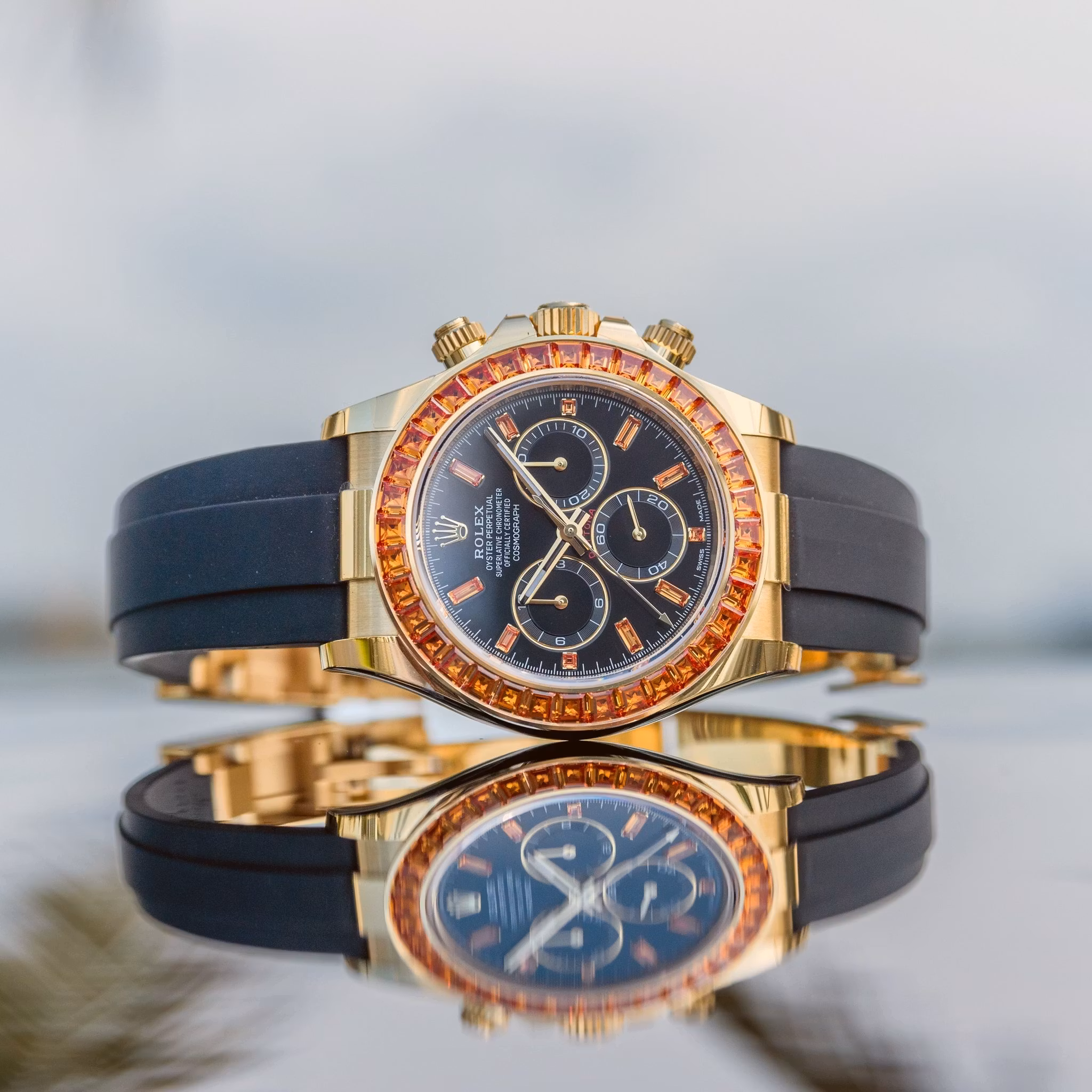 Rolex Cosmograph Daytona 116588SACO Yellow Gold with Orange Sapphires