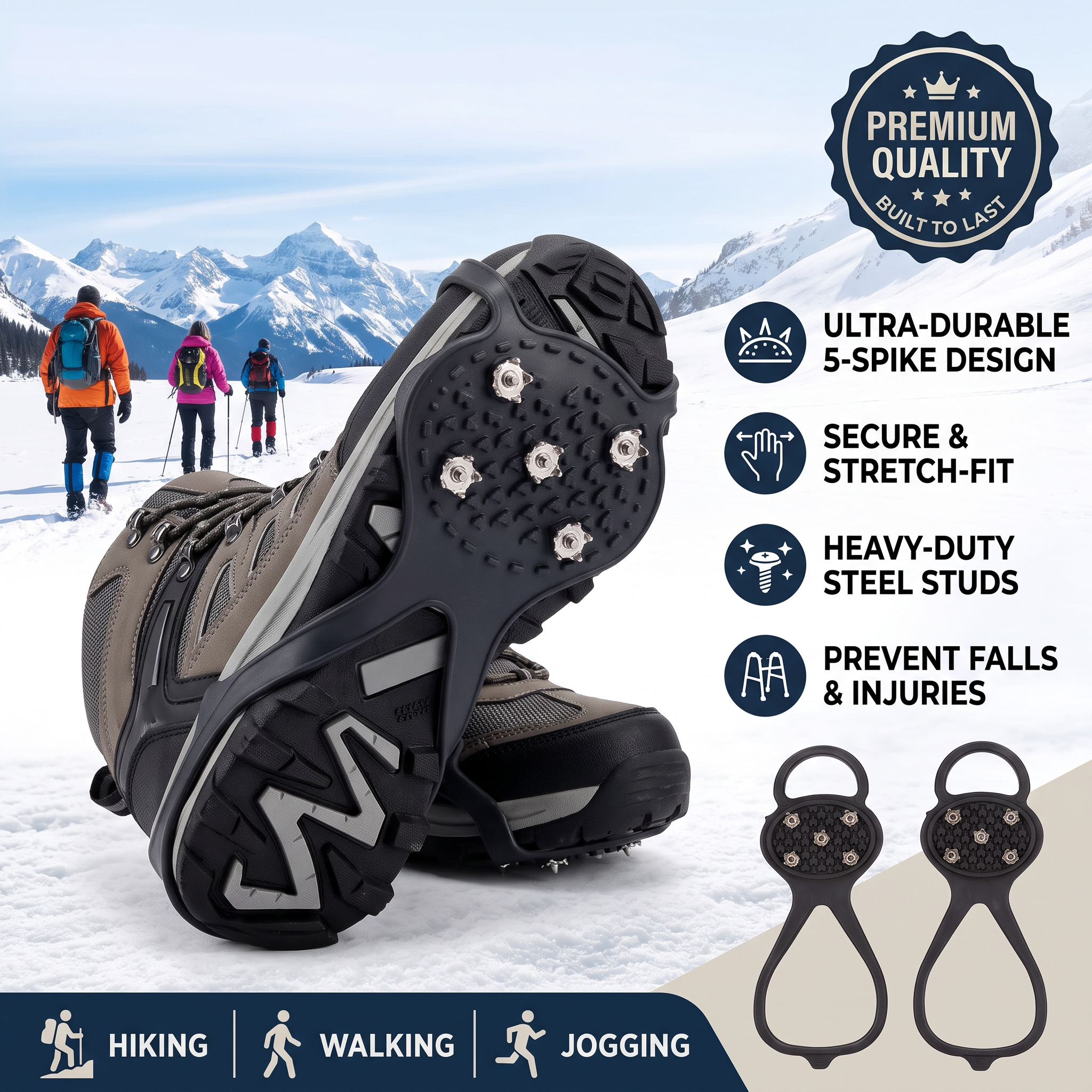 Outdoor Non-Slip High-Elasticity Steel-Studded Ice Cleats 🏔️❄️