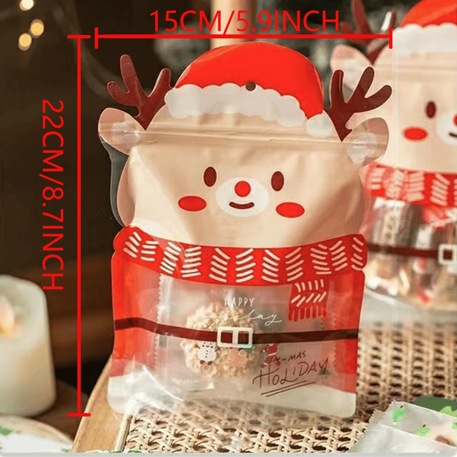 🎄Christmas Treat Bags, Kids Xmas Sealable Bags With Handle 10 PCS❄️