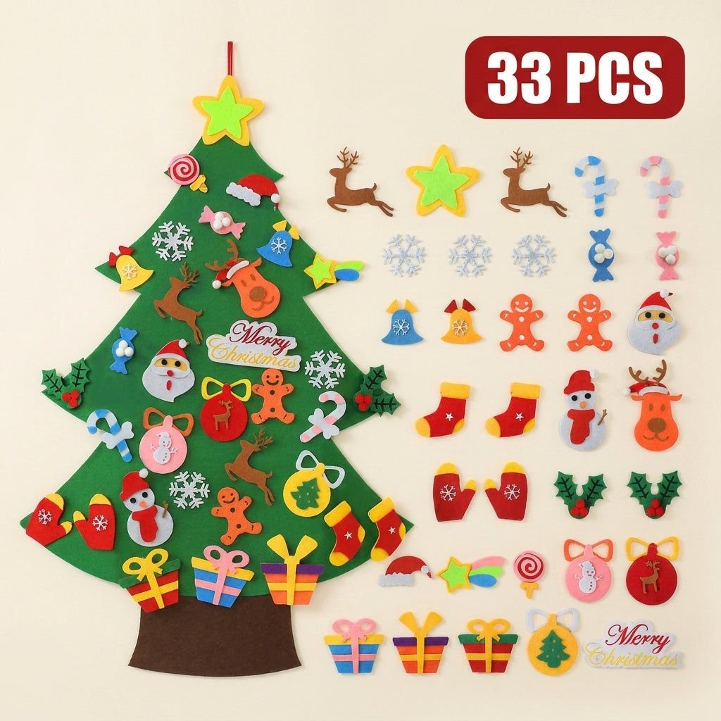Felt Christmas Tree for Kids with Detachable Ornaments