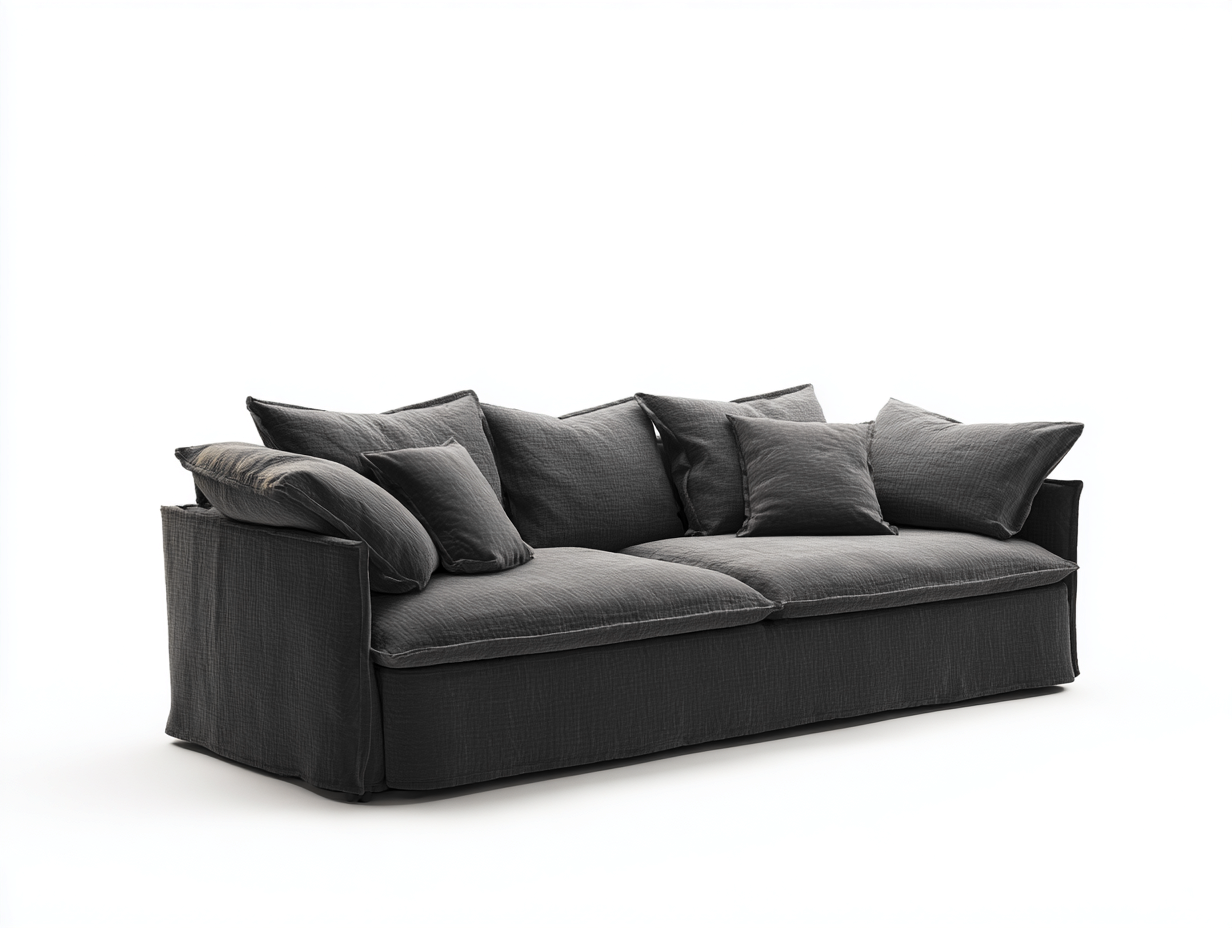 Divano a due posti-Tessuto-214x96x73 cm-Grigio-Stile casual moderno-Lavoiacasa