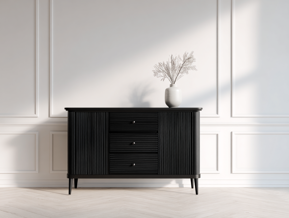 Mobile ingresso-MDF-metallo-150x41x83 cm-nero-design contemporaneo-Lavoiacasa