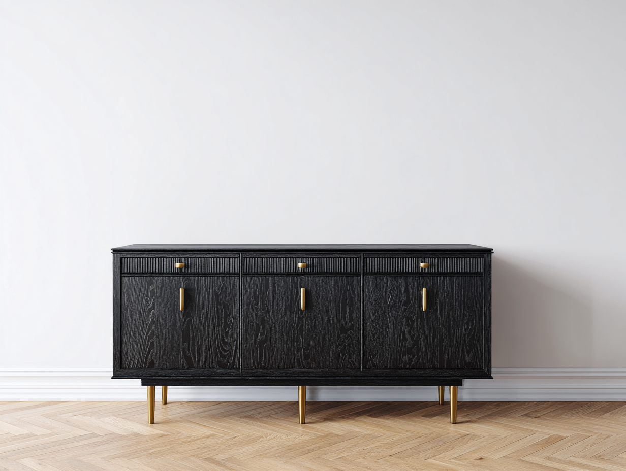 Mobile ingresso-MDF-metallo-160x40x82 cm-nero-oro-design moderno-Lavoiacasa
