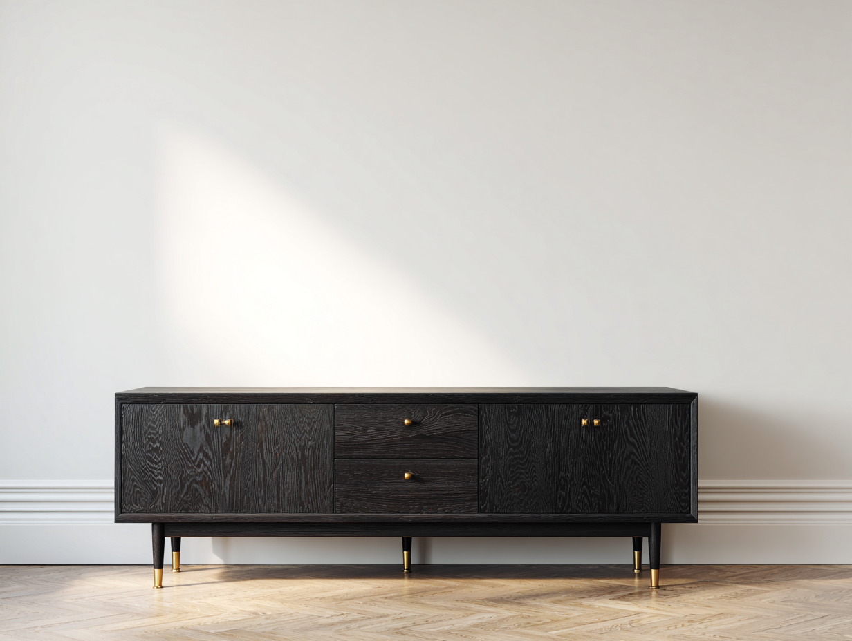 Mobile ingresso-MDF-metallo-175x41x76 cm-nero-oro-design contemporaneo-Lavoiacasa