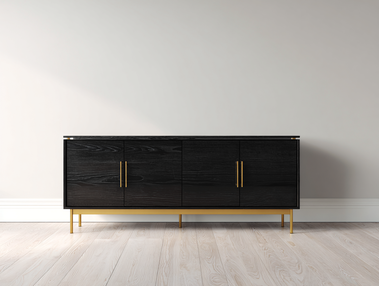 Mobile ingresso-MDF-metallo-188x40x78 cm-nero-oro-design moderno-Lavoiacasa