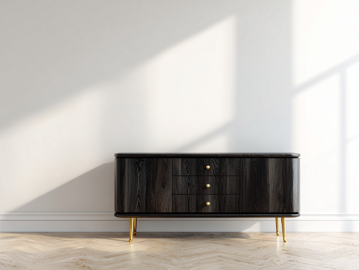 Mobile ingresso-MDF-metallo-150x42x70 cm-nero-oro-design contemporaneo-Lavoiacasa