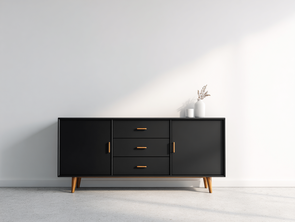 Mobile ingresso-MDF-legno-metallo-158x40x76 cm-nero-marrone-design moderno-Lavoiacasa