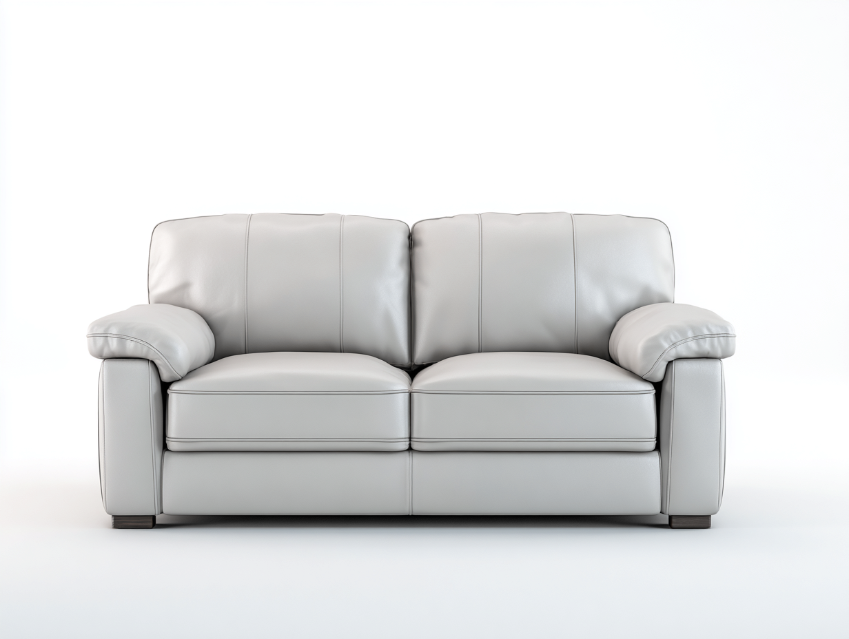 Divano a due posti-pelle sintetica-169x92x87 cm-grigio chiaro-design contemporaneo-Lavoiacasa