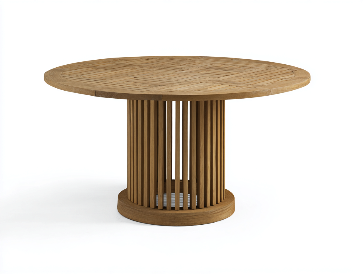 Tavolo da giardino - Legno - 130x130x75 cm - Marrone naturale - Contemporaneo-Lavoiacasa