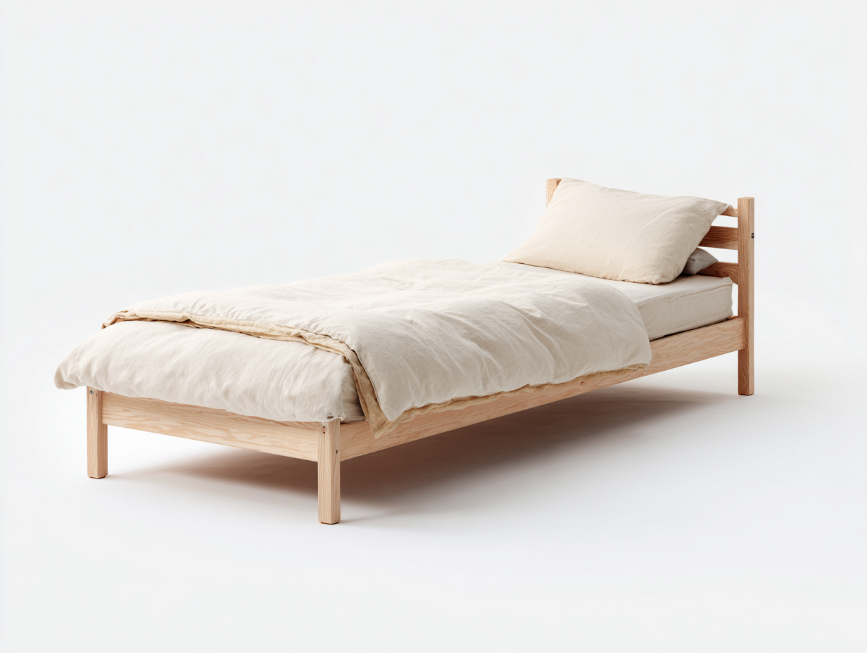 Letto singolo - legno - 208x98x78 cm - pino chiaro - nordico-Lavoiacasa