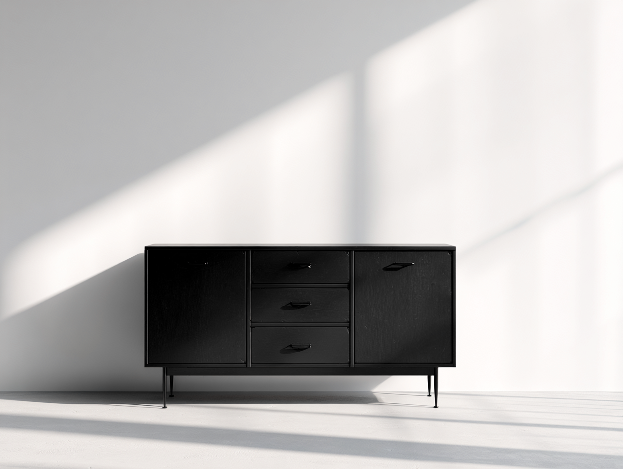 Mobile ingresso-MDF-metallo-148x38x75 cm-nero-design moderno-Lavoiacasa