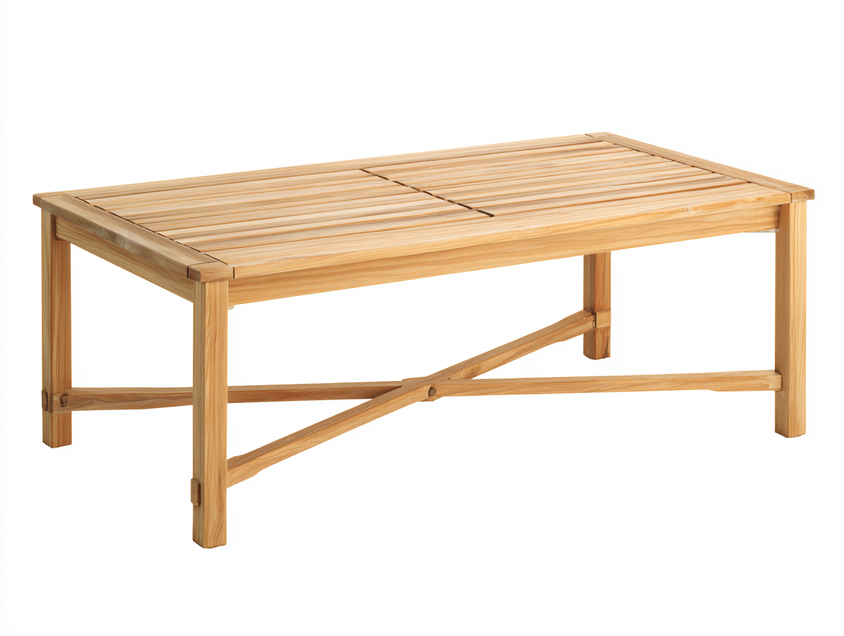 Tavolo da giardino - Legno - 120x60x45 cm - Marrone naturale - Moderno minimalista-Lavoiacasa