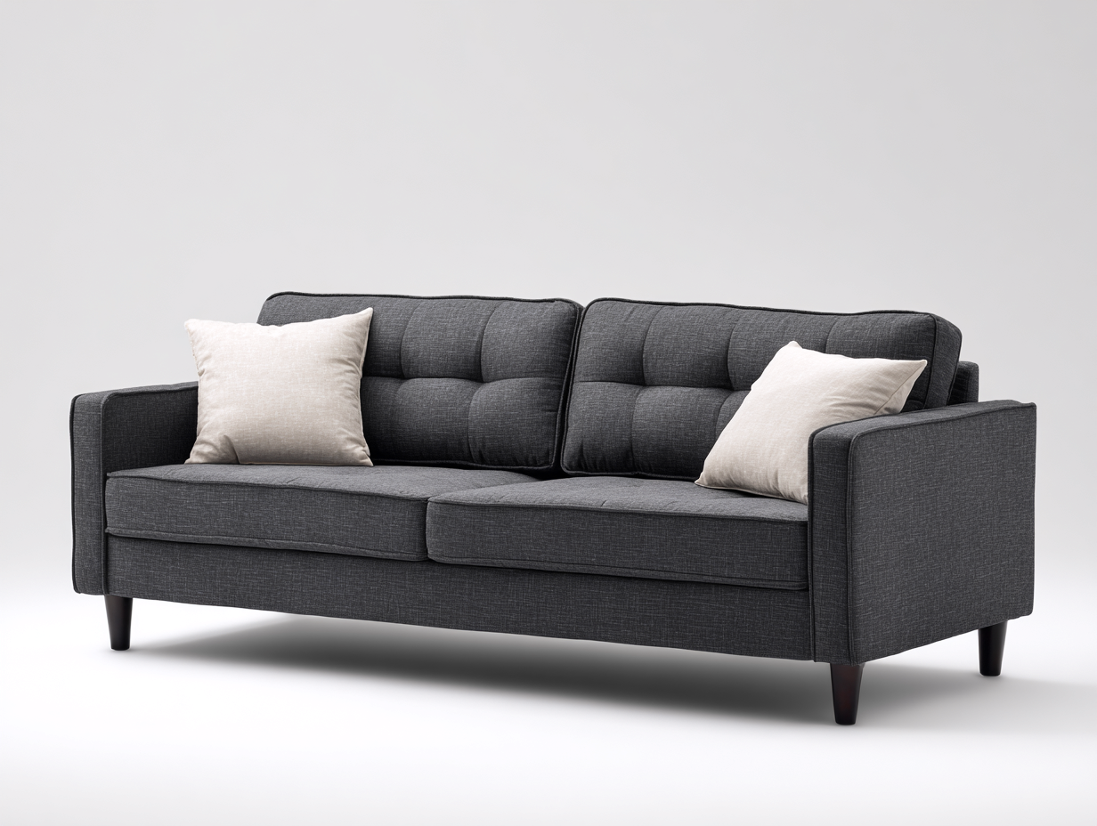 Divano a due posti-Tessuto-201x88x79 cm-Grigio-Stile moderno-Lavoiacasa