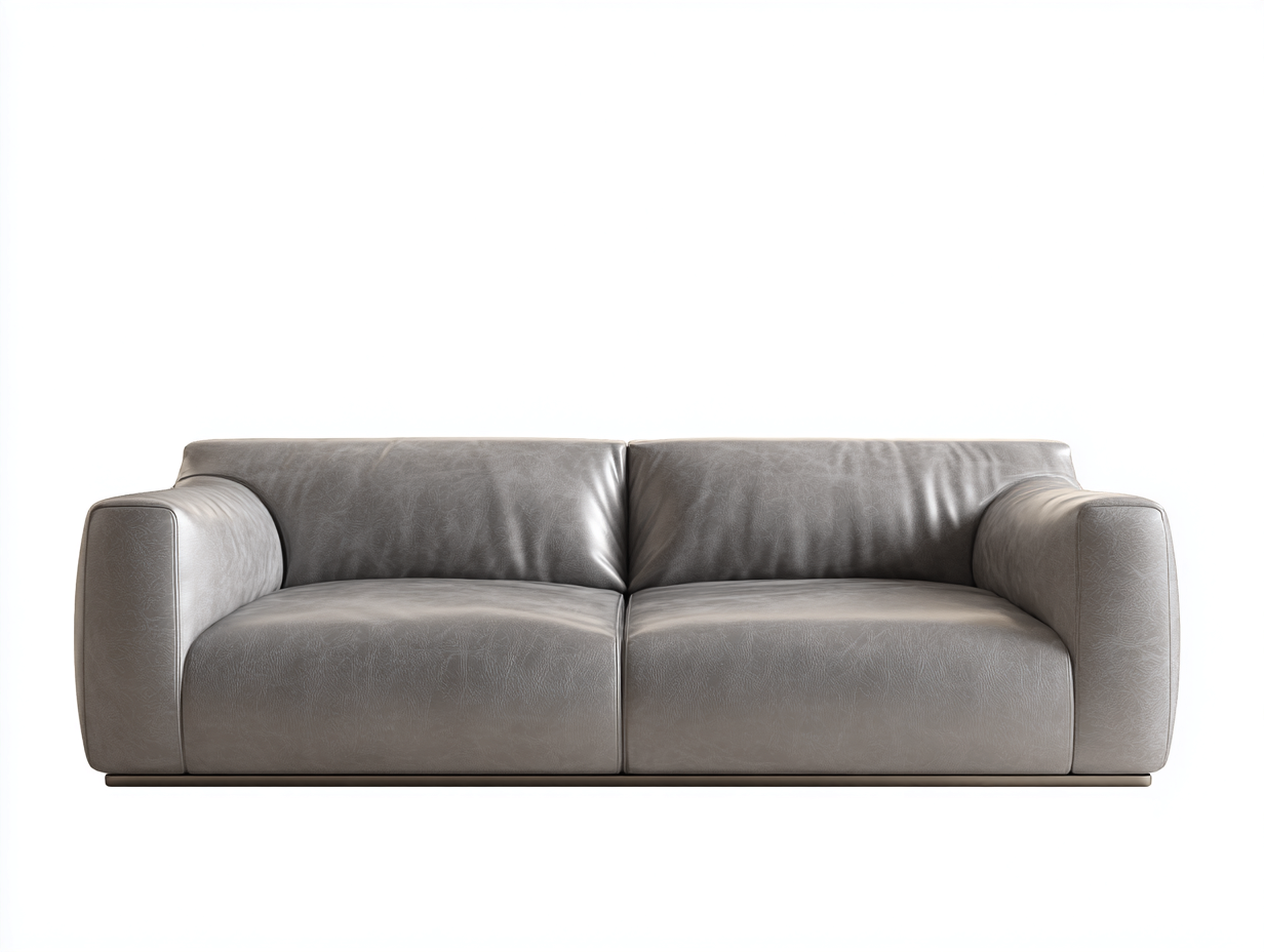 Divano a due posti-Pelle-212x94x72 cm-Grigio-Stile contemporaneo-Lavoiacasa