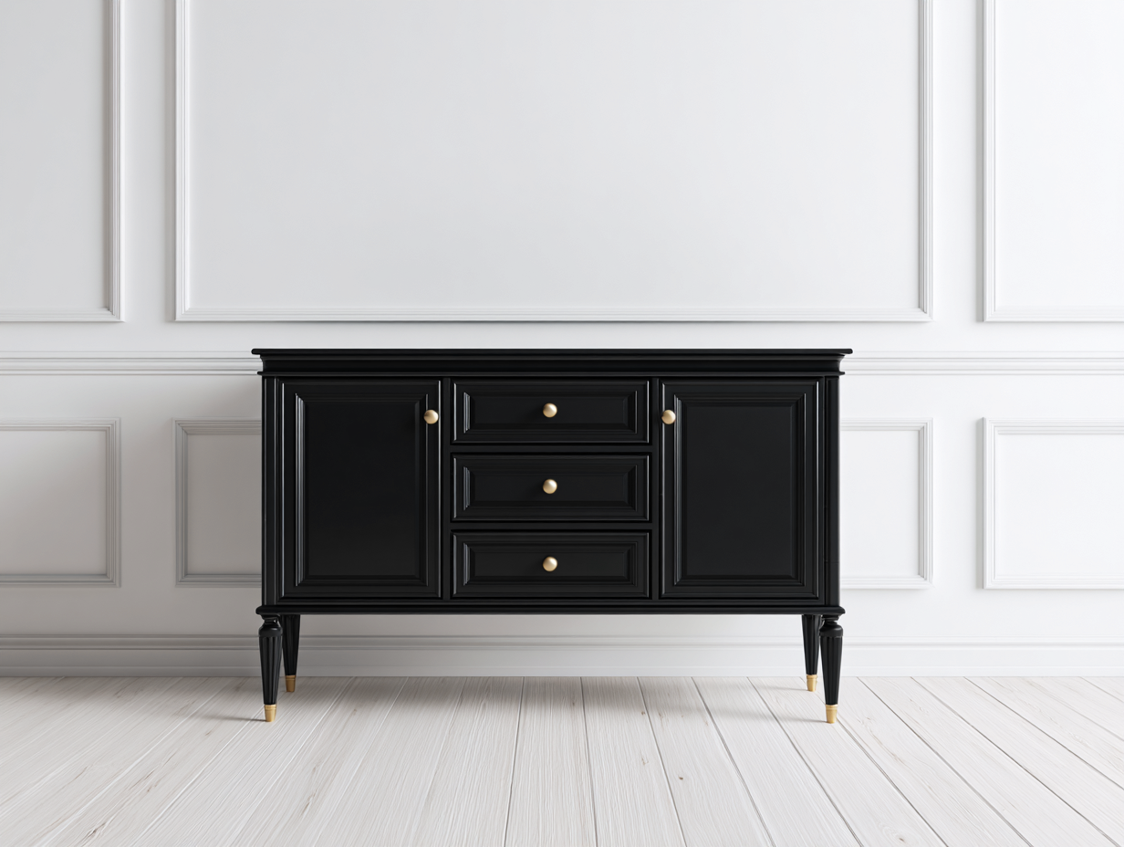 Mobile ingresso-MDF-legno-metallo-142x40x86 cm-nero-oro-design classico moderno-Lavoiacasa