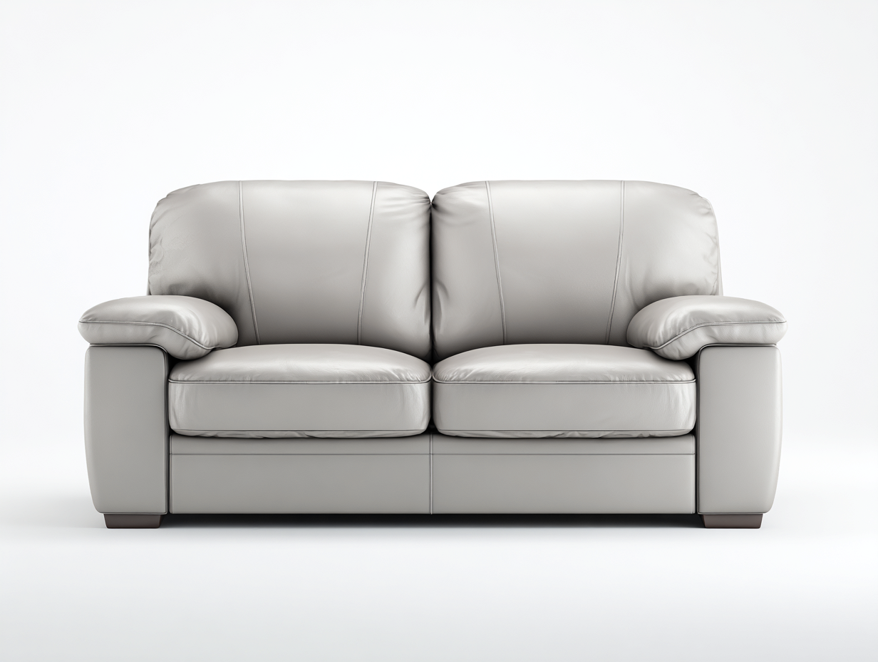 Divano a due posti-pelle sintetica-171x92x88 cm-grigio chiaro-design moderno-Lavoiacasa