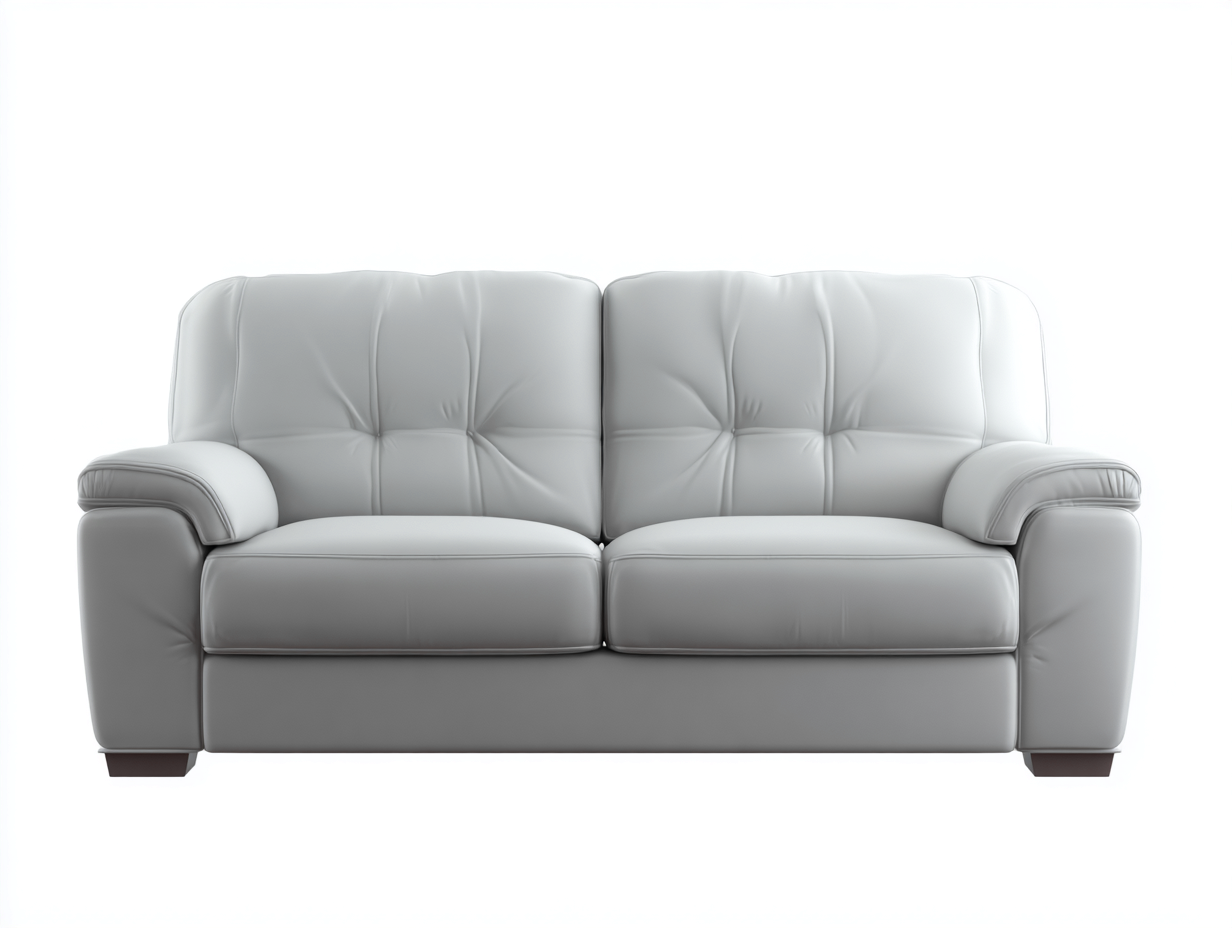 Divano a due posti-Pelle-196x90x77 cm-Grigio-Stile moderno-Lavoiacasa