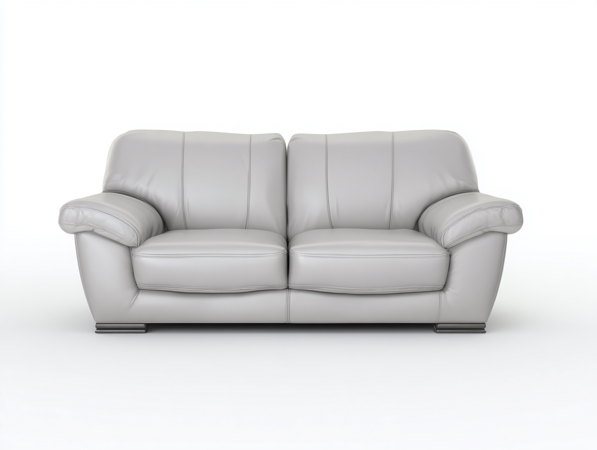 Divano a due posti-pelle sintetica-174x95x86 cm-grigio chiaro-design elegante-Lavoiacasa
