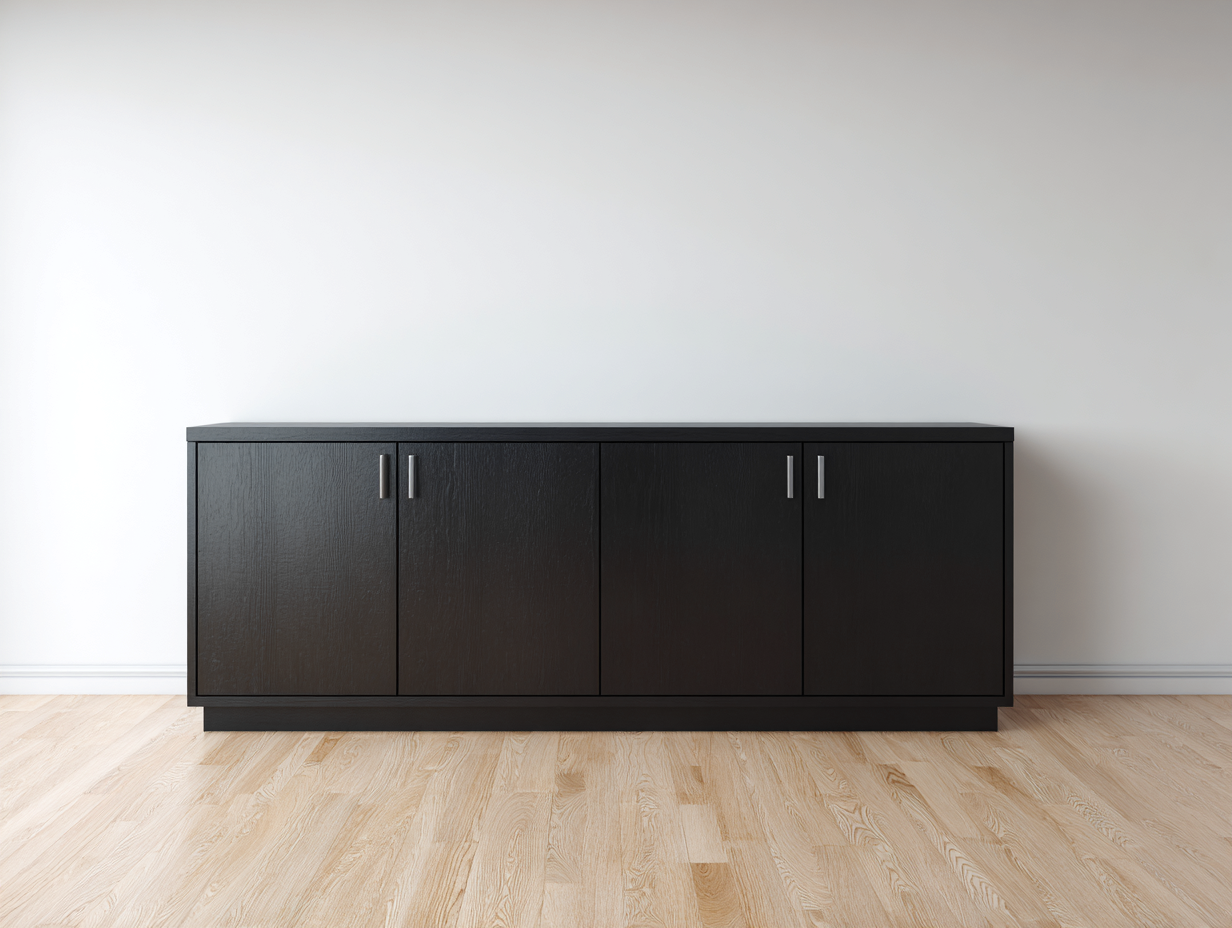 Mobile ingresso-MDF-metallo-180x39x74 cm-nero-argento-design moderno-Lavoiacasa
