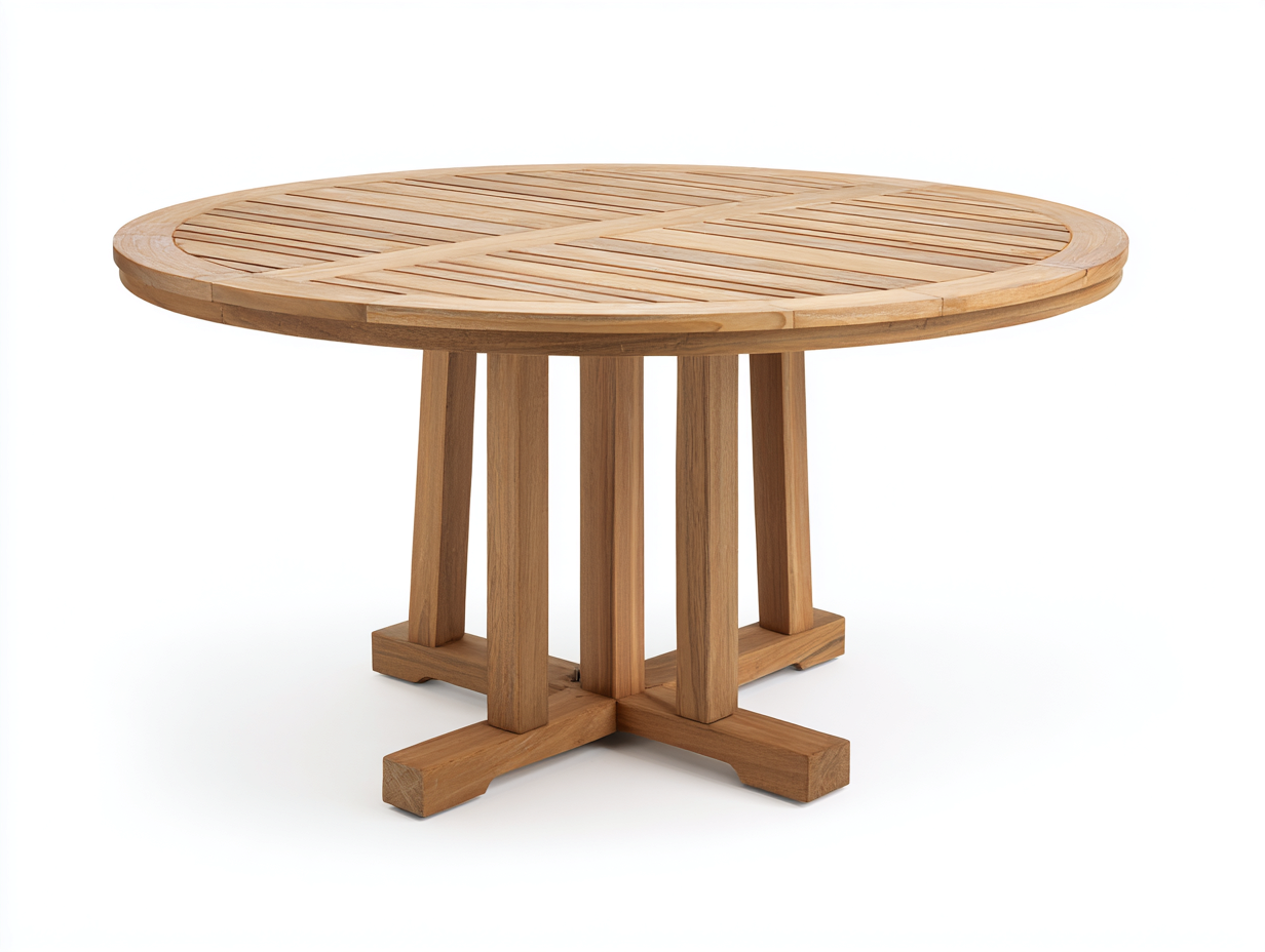 Tavolo da giardino - Legno - 140x140x76 cm - Marrone naturale - Classico contemporaneo-Lavoiacasa