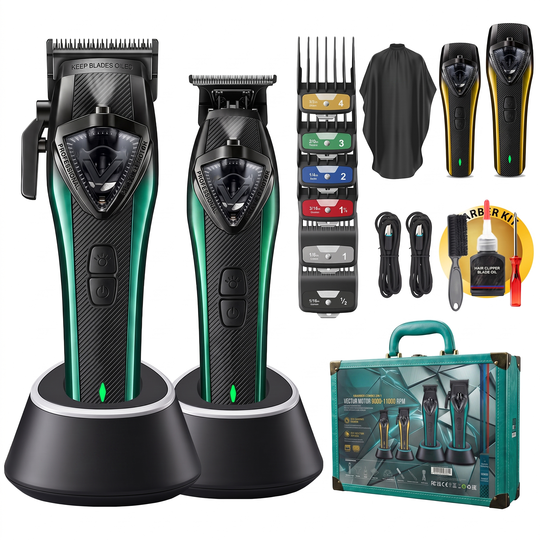 Black Hair Clipper and Trimmer Kit