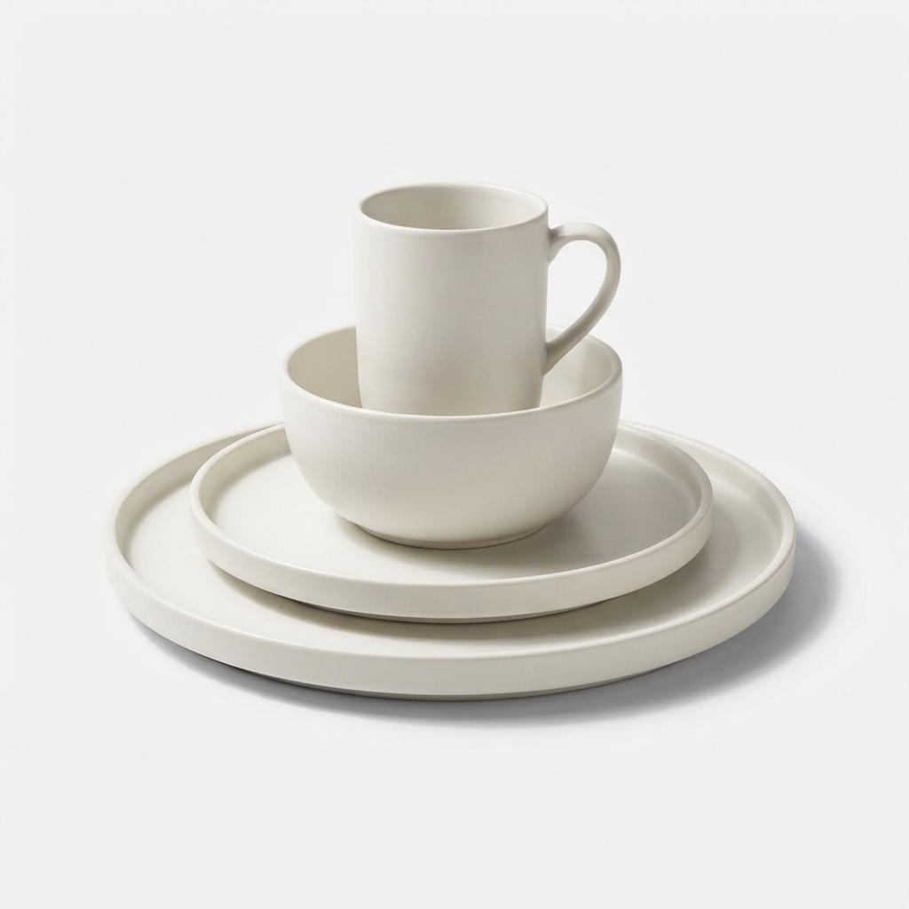 Minimalist white porcelain dinnerware set product image