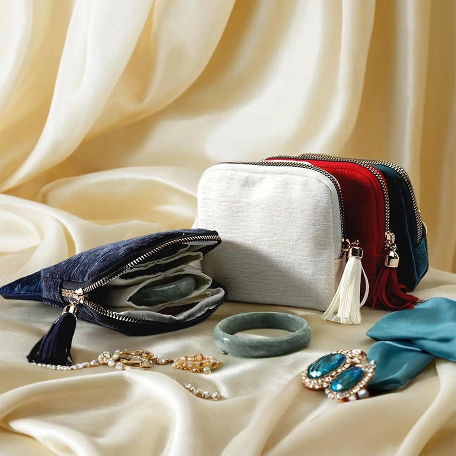 Jewelry Zippered Pocket Case Travel