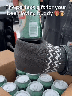 💥49% OFF 🧤Knitted Striped Thermal Beer Glove