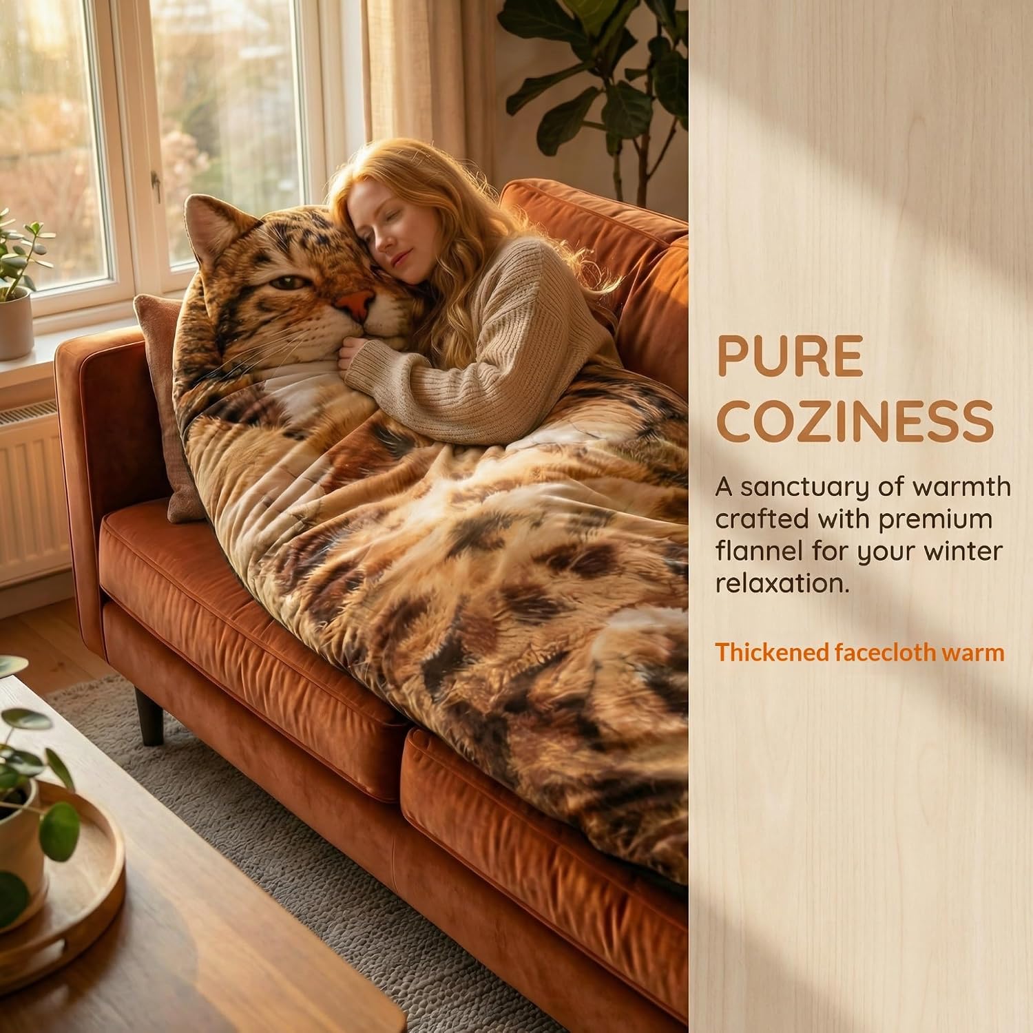 Pure coziness cat sleeping bag product comfort illustration