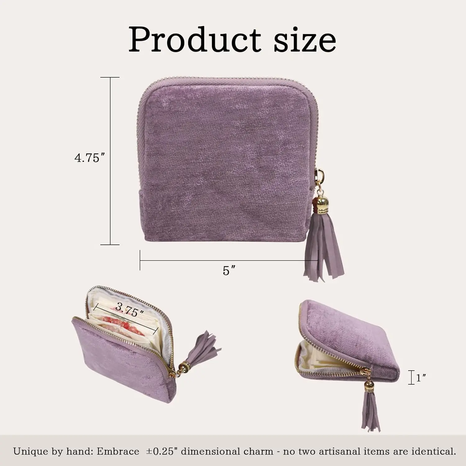 Jewelry Zippered Pocket Case Travel