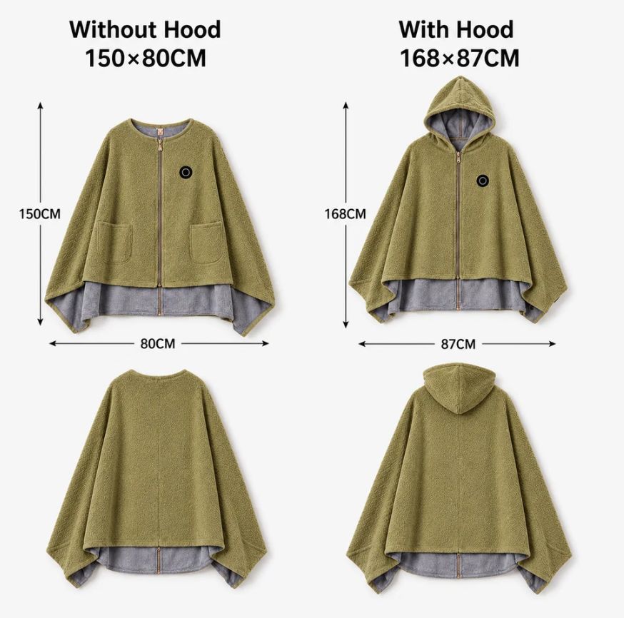 ✨Last Day 50% OFF🔥Wearable Heated Blanket Shawl – Cosy USB Heated Wrap