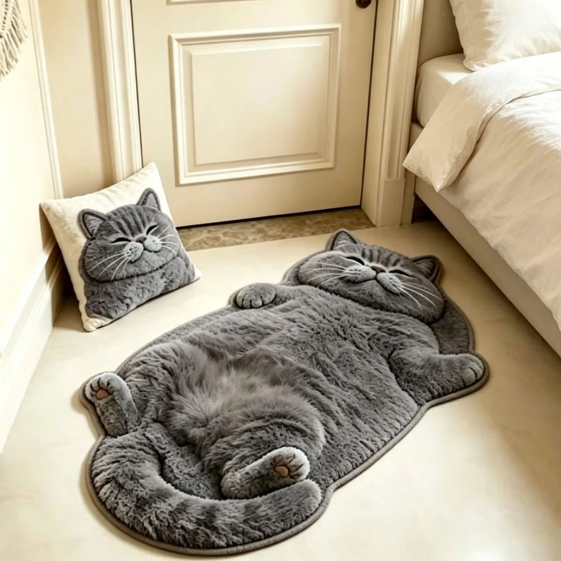 ⏳ Last Day 50% OFF - Chubby Tabby Cat Shaped Rug 🐱🤎