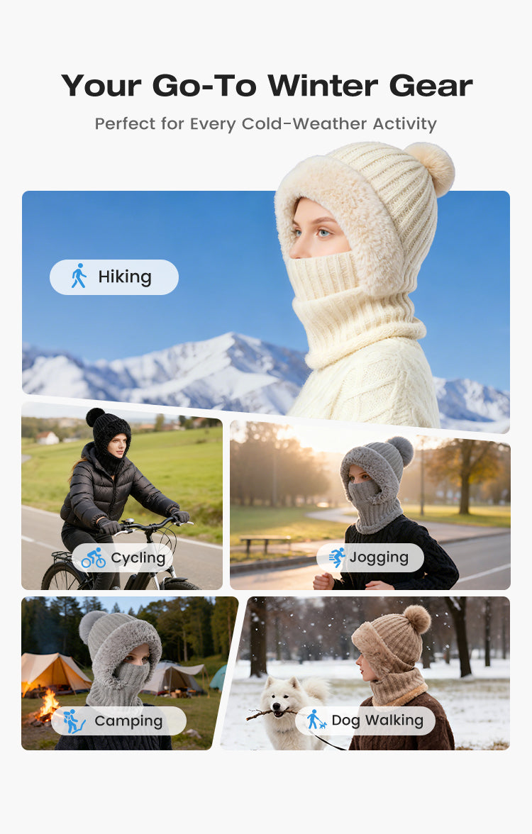 Winter knitted hood outdoor lifestyle