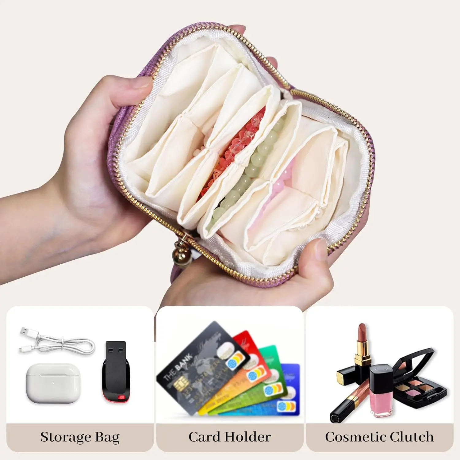 Jewelry Zippered Pocket Case Travel