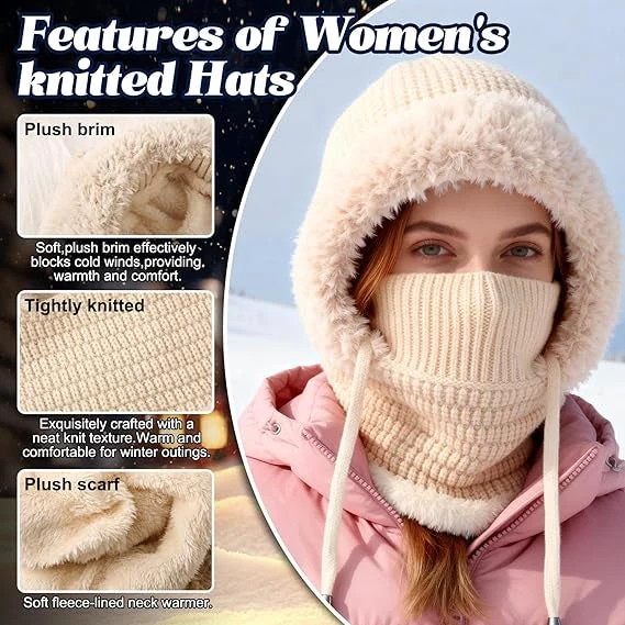 Cozy winter hood providing head and neck coverage