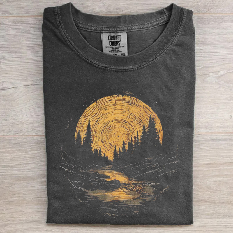 Vintage Tree Ring Forest T-shirt