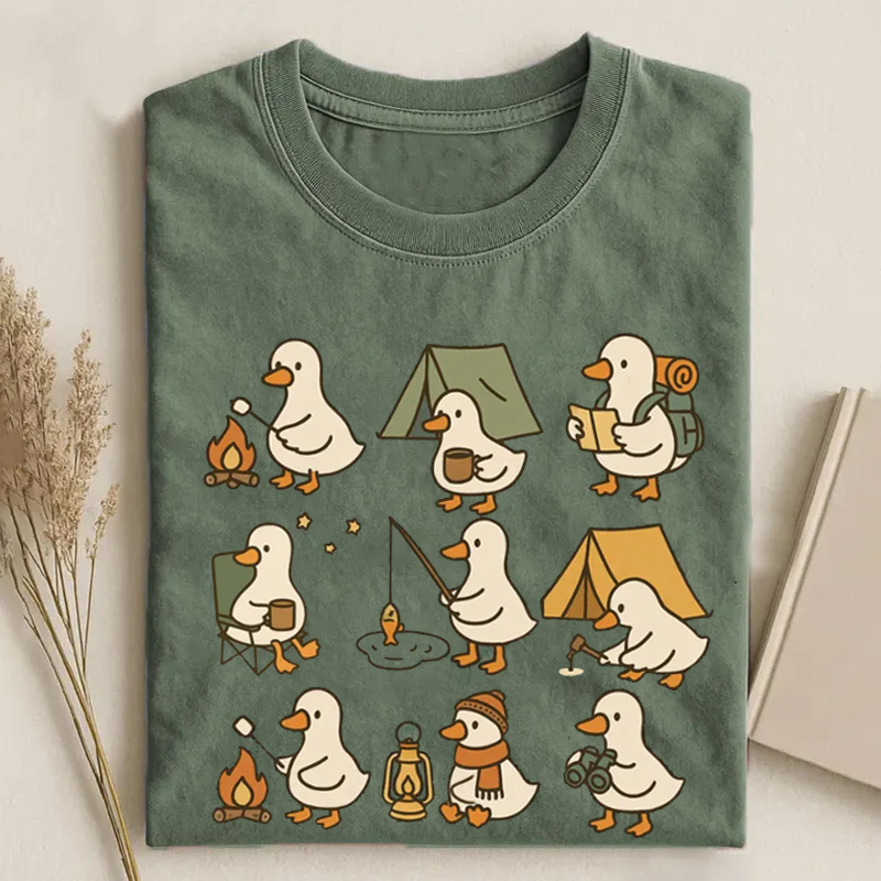 Cute Goose Camping T-Shirt